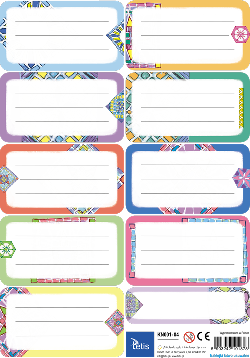 KN001-04 Naklejki na zeszyty