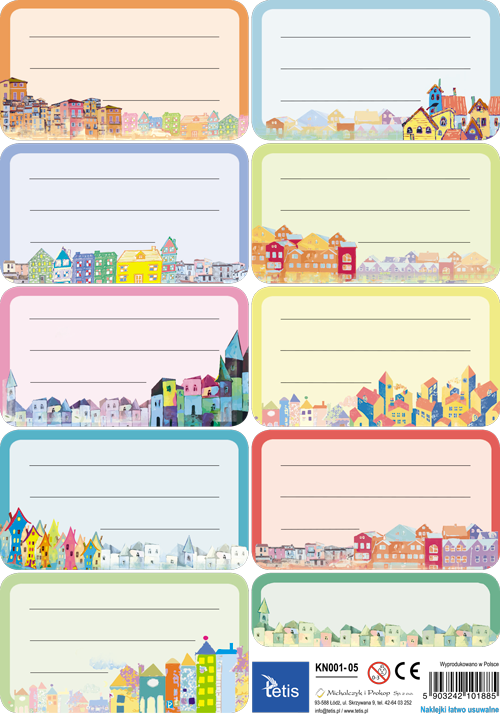 KN001-05 Naklejki na zeszyty