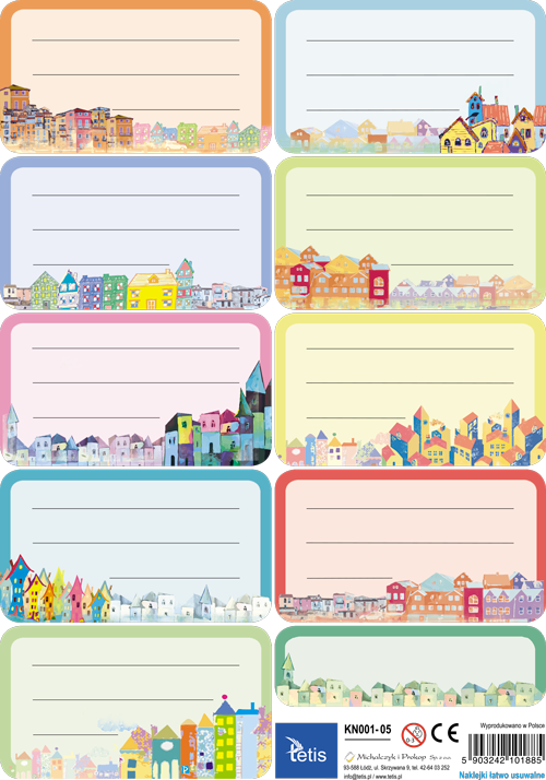 KN001-05 Naklejki na zeszyty