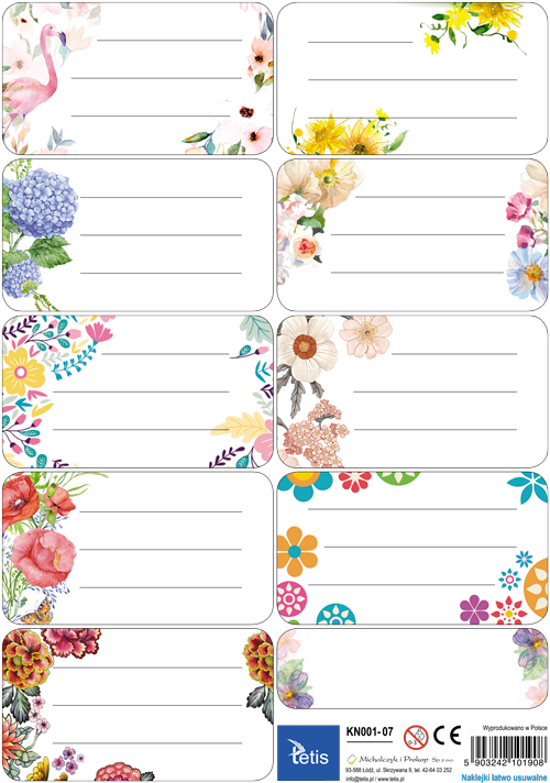 KN001-07 Naklejki na zeszyty