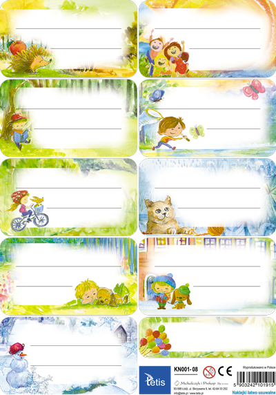 KN001-08 Naklejki na zeszyty