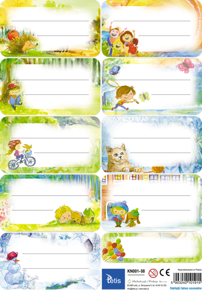 KN001-08 Naklejki na zeszyty